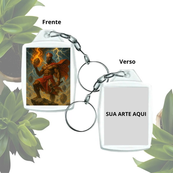 Chaveiro Personalizado 3x4 Acrílico - Orixá Xangô