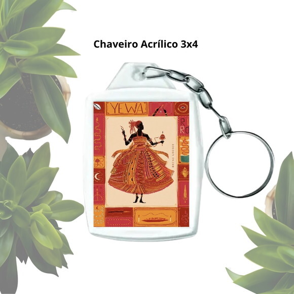 Chaveiro Personalizado 3x4 Acrílico - Orixá Yewa