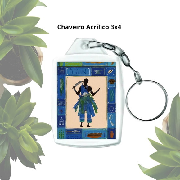 Chaveiro Personalizado Acrílico 3x4 - Orixá Ogum