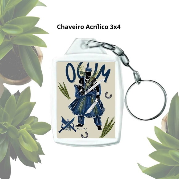 Chaveiro Personalizado Acrílico 3x4 - Orixá Ogum