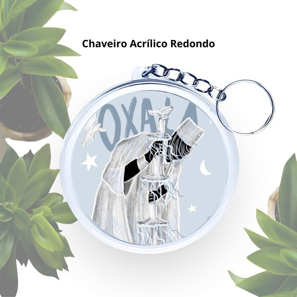 Chaveiro Personalizado Redondo de Acrílico - Orixá Oxalá