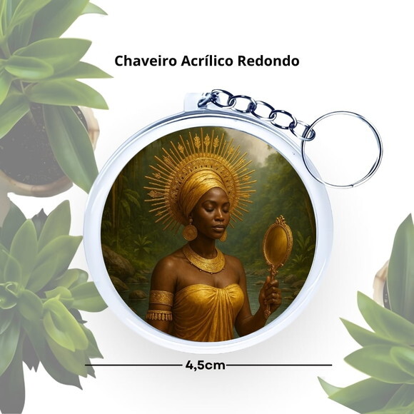 Chaveiro Personalizado Redondo de Acrílico - Orixá Oxum