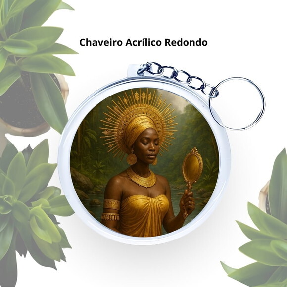 Chaveiro Personalizado Redondo de Acrílico - Orixá Oxum