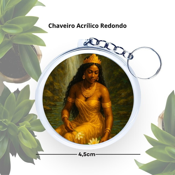 Chaveiro Personalizado Redondo de Acrílico - Orixá Oxum
