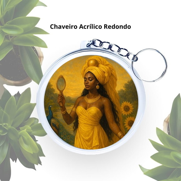 Chaveiro Personalizado Redondo de Acrílico - Orixá Oxum