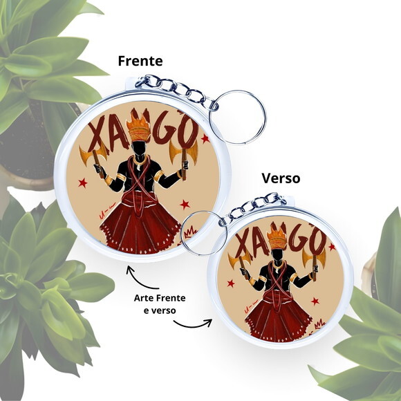 Chaveiro Personalizado Redondo de Acrílico - Orixá Xangô