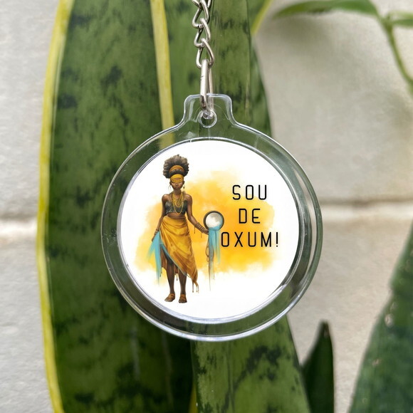 Chaveiro Redondo Orixá Oxum - Lembrancinha Personalizada