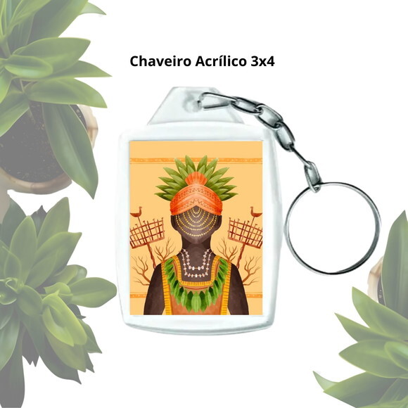 Lembrancinha Chaveiro Personalizado 3x4 - Orixá Ossain