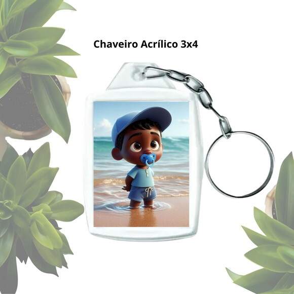 Lembrancinha Chaveiro Personalizado com Foto - Erê da Praia