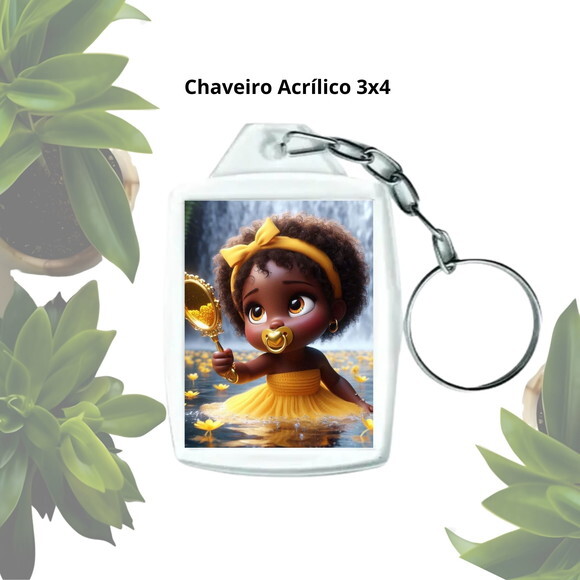 Lembrancinha Chaveiro Personalizado com Foto - Erê de Oxum