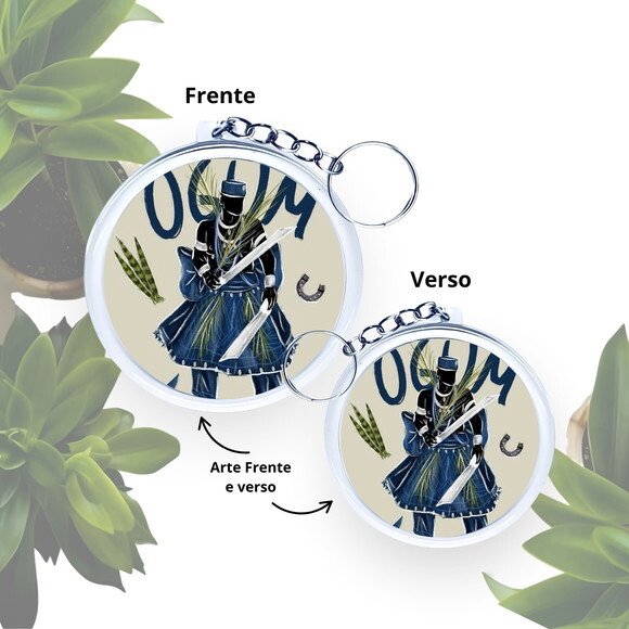 Lembrancinha Chaveiro Personalizado Redondo - Orixá Ogum