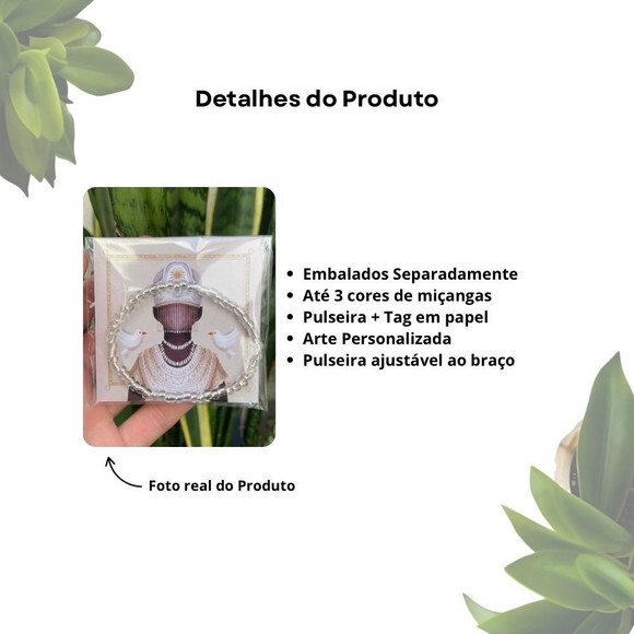 Lembrancinha Ogum Pulseira de Miçangas com Card