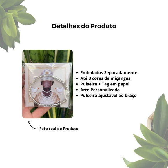 Lembrancinha Pulseira Oxalá de Miçangas com Card