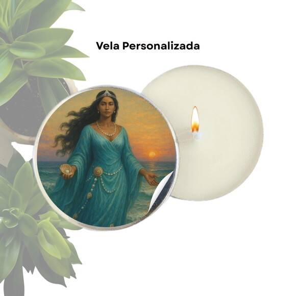 Vela Aromática Personalizada | Vela na Latinha - Iemanjá