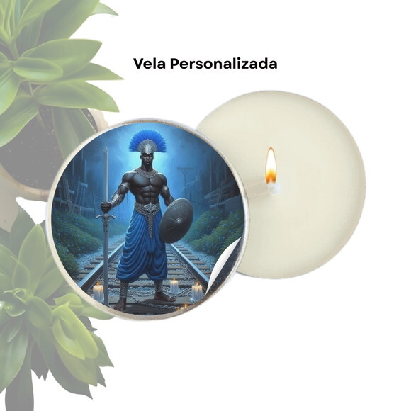 Vela Aromática Personalizada | Vela na Latinha - Orixá Ogum