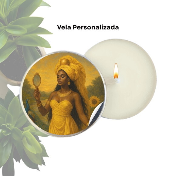 Vela Aromática Personalizada | Vela na Latinha - Orixá Oxum