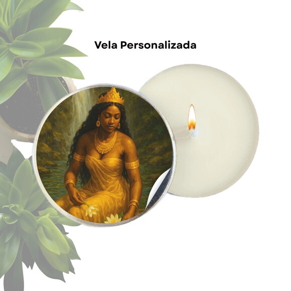 Vela Aromática Personalizada | Vela na Latinha - Orixá Oxum