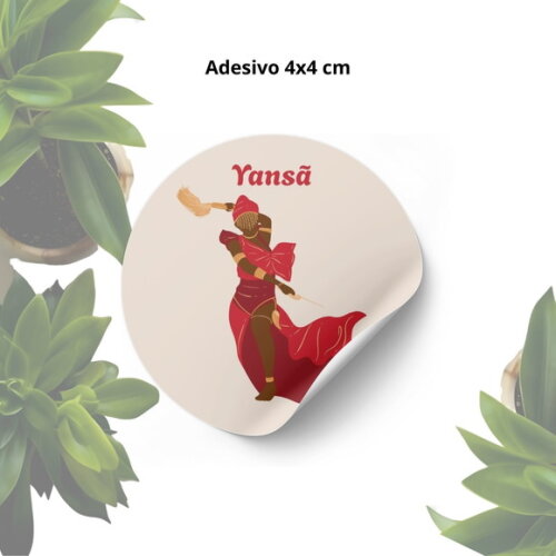Adesivo Personalizado 4x4cm - Lembrancinha Orixá Iansã