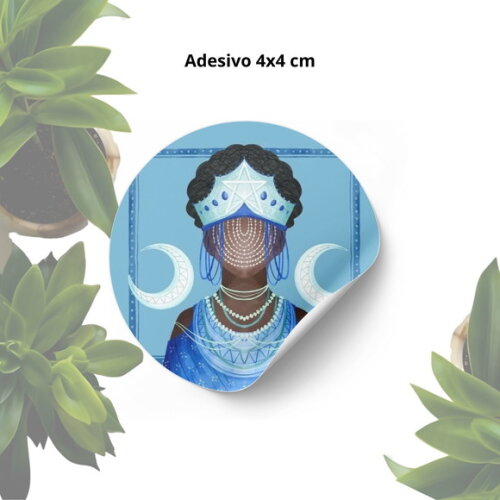 Adesivo Personalizado 4x4cm - Lembrancinha Orixá Iemanjá