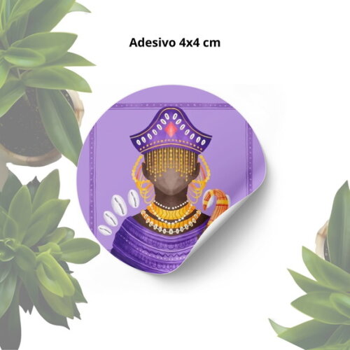 Adesivo Personalizado 4x4cm - Lembrancinha Orixá Nanã