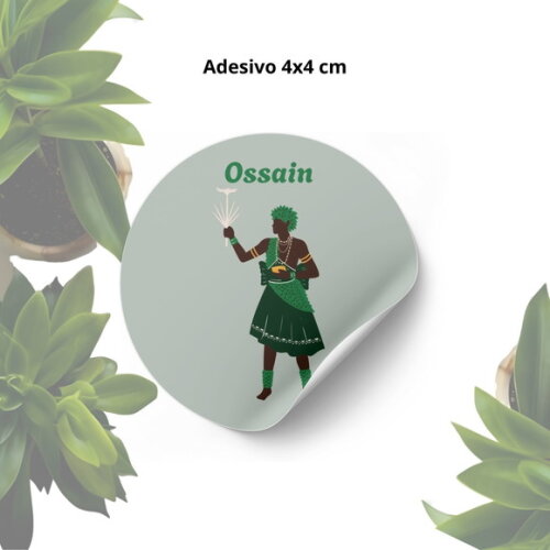 Adesivo Personalizado 4x4cm - Lembrancinha Orixá Ossain