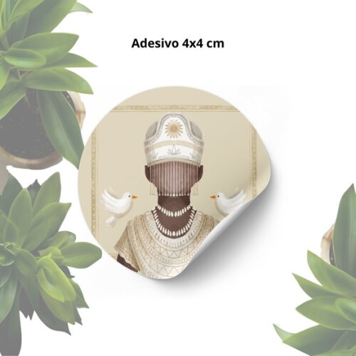 Adesivo Personalizado 4x4cm - Lembrancinha Orixá Oxalá