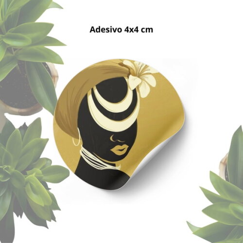 Adesivo Personalizado 4x4cm - Lembrancinha Orixá Oxum