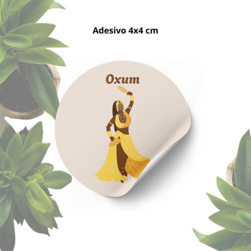 Adesivo Personalizado 4x4cm - Lembrancinha Orixá Oxum