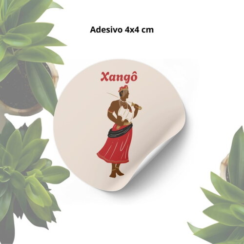 Adesivo Personalizado 4x4cm - Lembrancinha Orixá Xangô