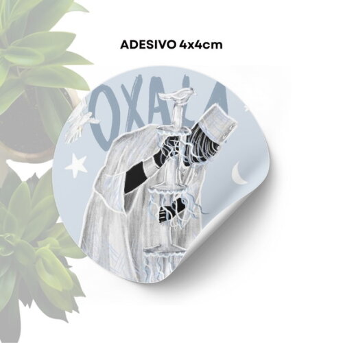 Adesivo Personalizado 4x4cm - Orixá Oxalá