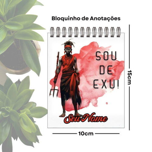 Bloco de Anotações Personalizado A6 - Orixá Exú