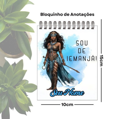 Bloco de Anotações Personalizado A6 - Orixá Iemanjá