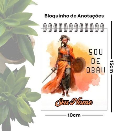 Bloco de Anotações Personalizado A6 - Orixá Obá