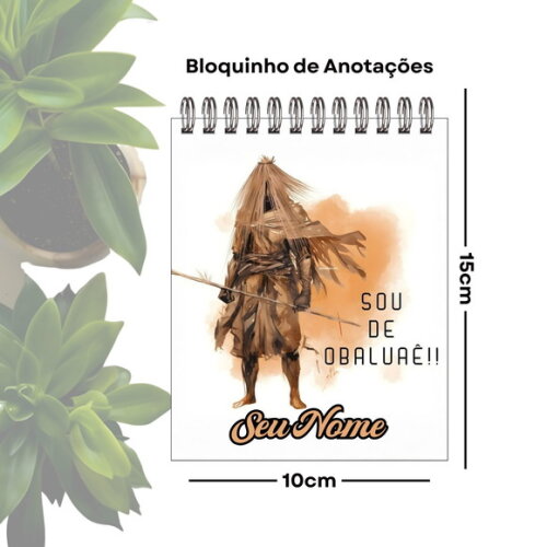 Bloco de Anotações Personalizado A6 - Orixá Obaluaê