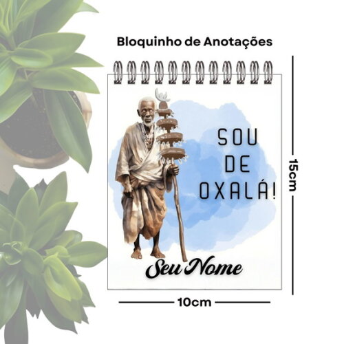 Bloco de Anotações Personalizado A6 - Orixá Oxalá