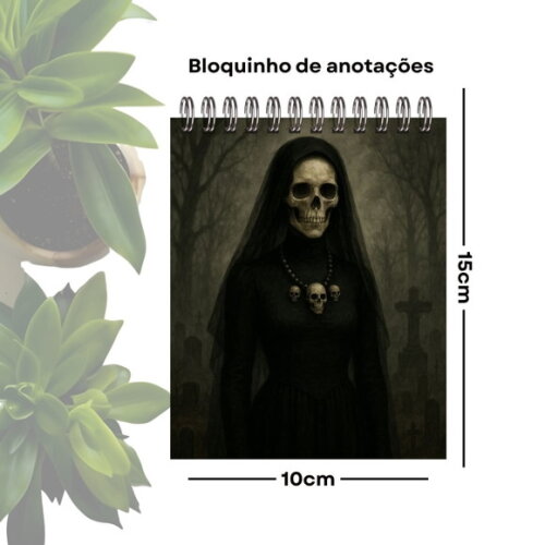 Bloco de Anotações Personalizado A6 - Pomba Gira Caveira