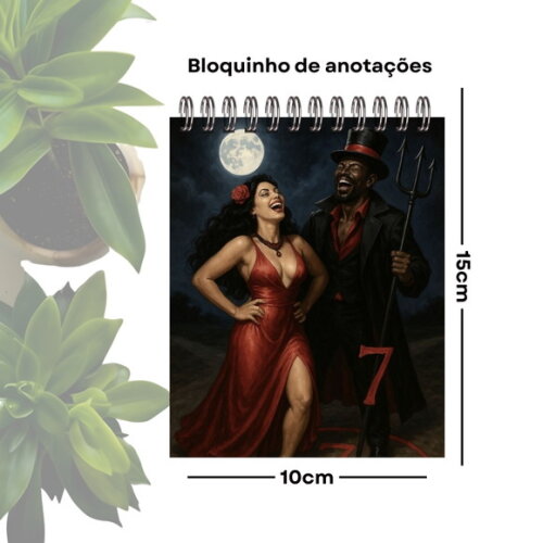 Bloquinho de Anotações Personalizado A6 - Exú e Pomba Gira