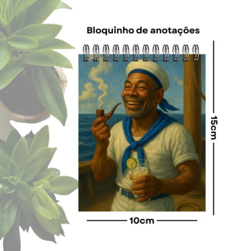 Bloquinho de Anotações Personalizado A6 - Marinheiro
