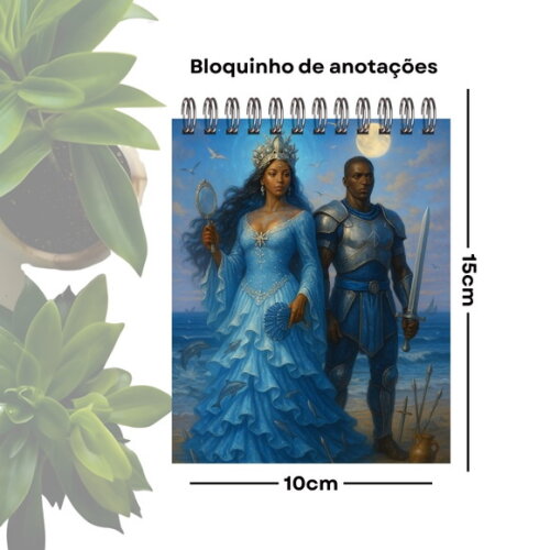 Bloquinho de Anotações Personalizado A6 - Iemanjá e Ogum