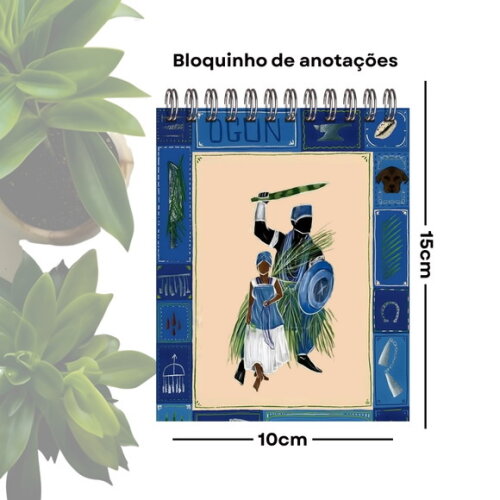 Bloquinho de Anotações Personalizado A6 - Orixá Ogum