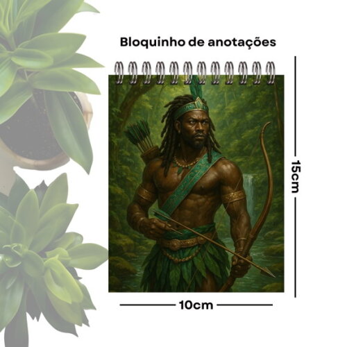 Bloquinho de Anotações Personalizado A6 - Orixá Oxóssi