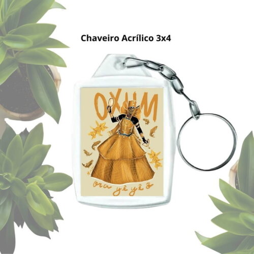 Chaveiro Acrílico 3x4 Personalizado - Orixá Oxum