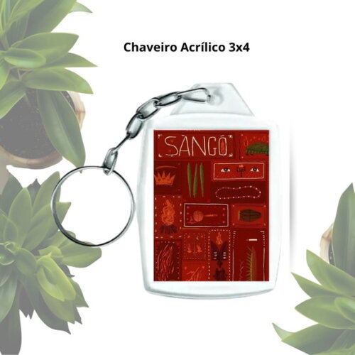 Chaveiro Acrílico 3x4 Personalizado - Orixá Xangô