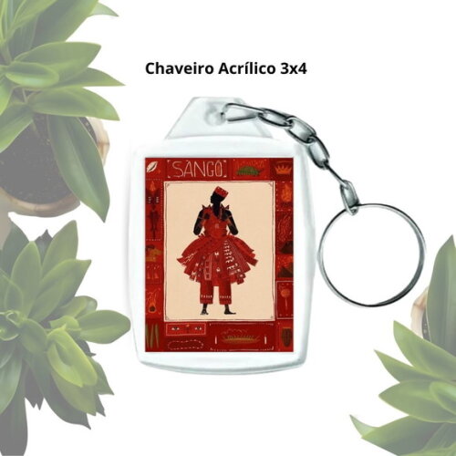 Chaveiro Acrílico 3x4 Personalizado - Orixá Xangô