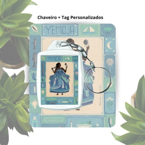 Chaveiro Acrílico com Tag Personalizado - Orixá Iemanjá