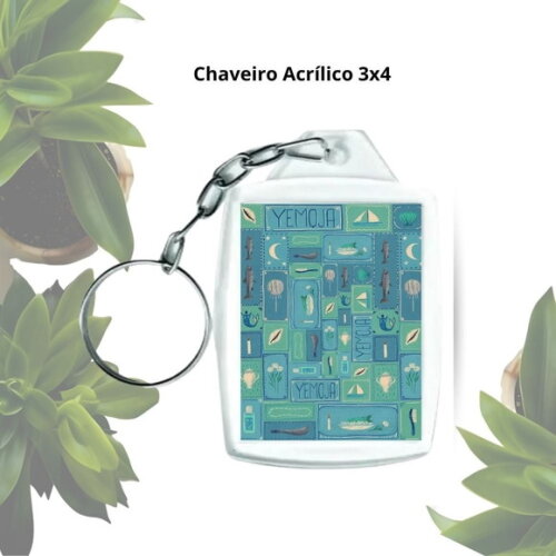 Chaveiro Acrílico com Tag Personalizado - Orixá Iemanjá