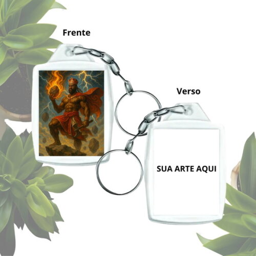 Chaveiro Acrílico Orixá Xangô - Lembrancinha Personalizada
