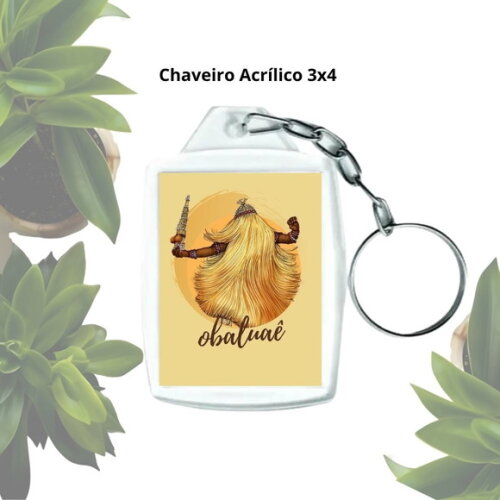 Chaveiro com Tag Personalizado - Lembrancinha Orixá Obaluaê