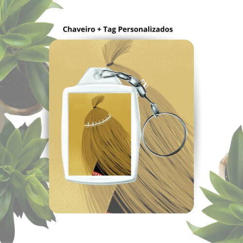 Chaveiro com Tag Personalizado - Lembrancinha Orixá Obaluaê