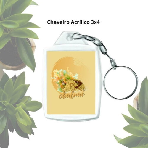 Chaveiro com Tag Personalizado - Lembrancinha Orixá Obaluaê